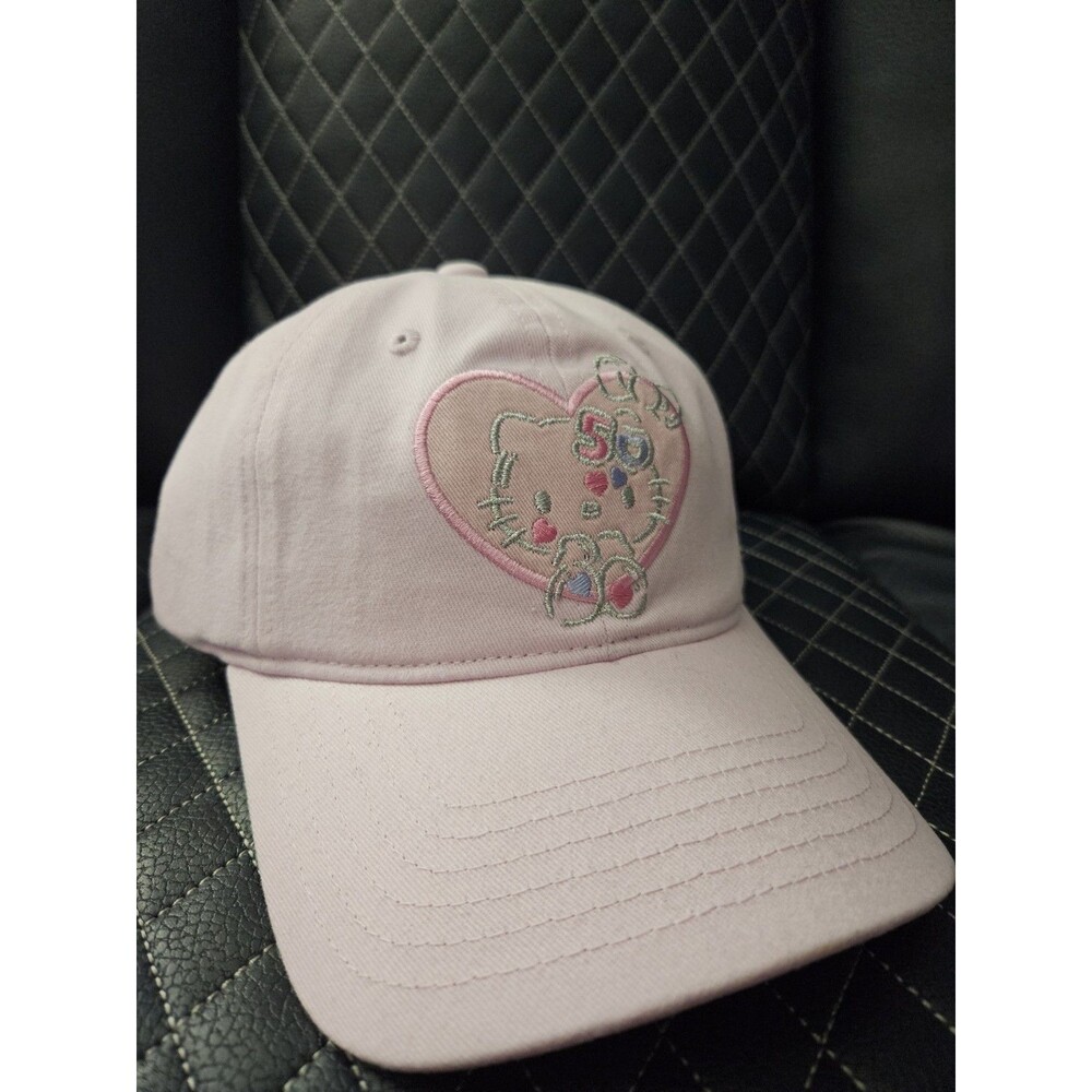 Hello Kitty 50th Anniversary Pink Baseball Cap with Ribbon Tie Back